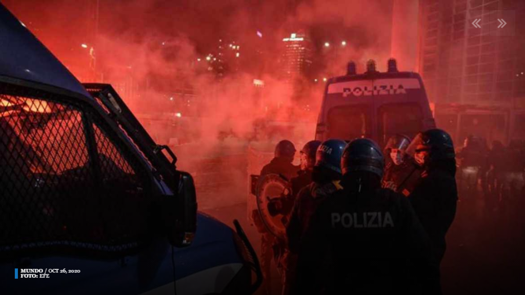 En Italia, disturbios por cierres de bares y restaurantes por Covid-19 thumbnail