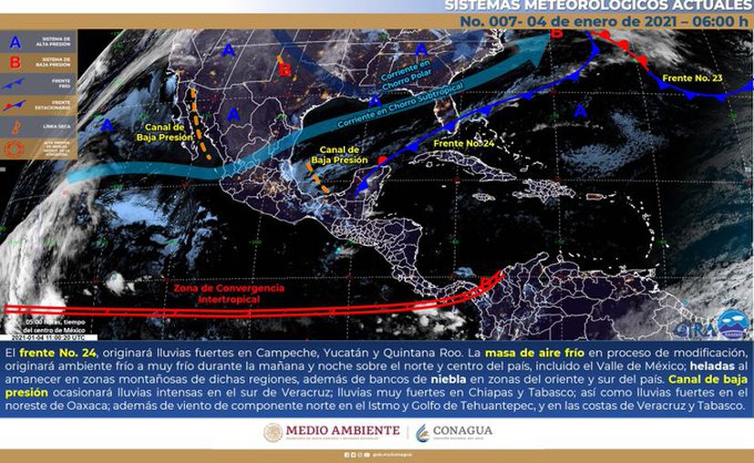 Clima para Cancún y Quintana Roo 4 de enero de 2021