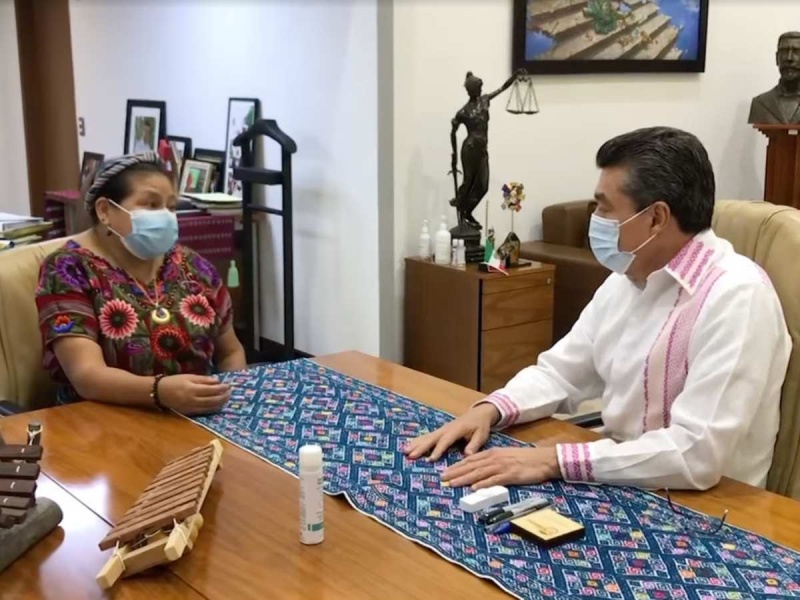 Sostiene Rutilio Escandón encuentro con Rigoberta Menchú, Premio Nobel de la Paz