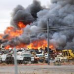 Se incendia recicladora de metales en Ciudad Juárez, Chihuahua