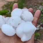 Cae granizo gigante en Ocampo
