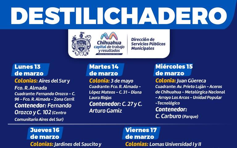 Habrá Destilichadero del 28 al 31 de marzo