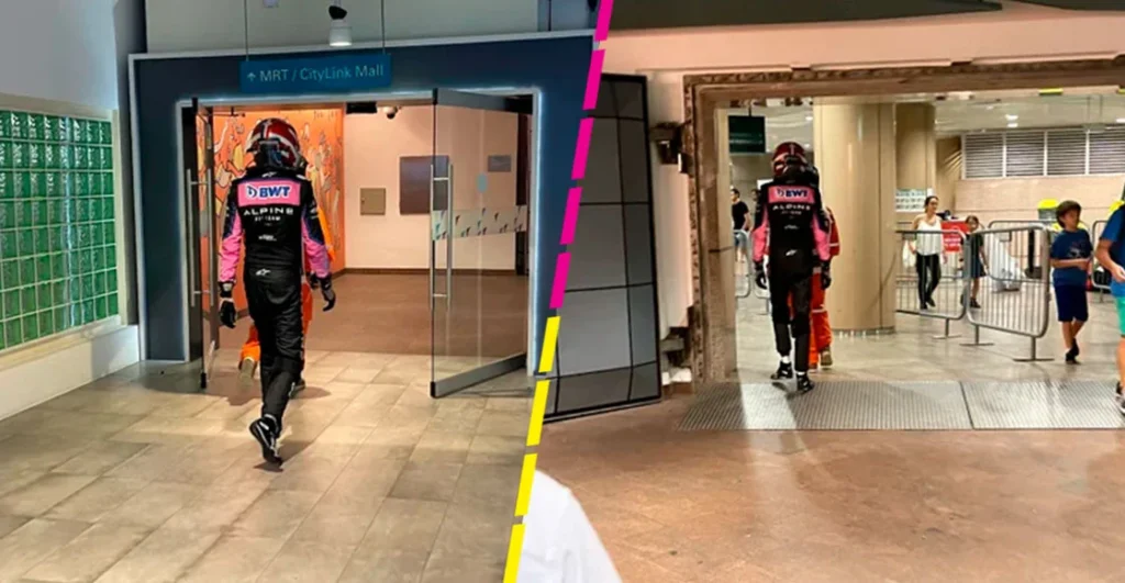 Captan a Esteban Ocon en el metro para llegar al Paddock durante el GP de Singapur thumbnail