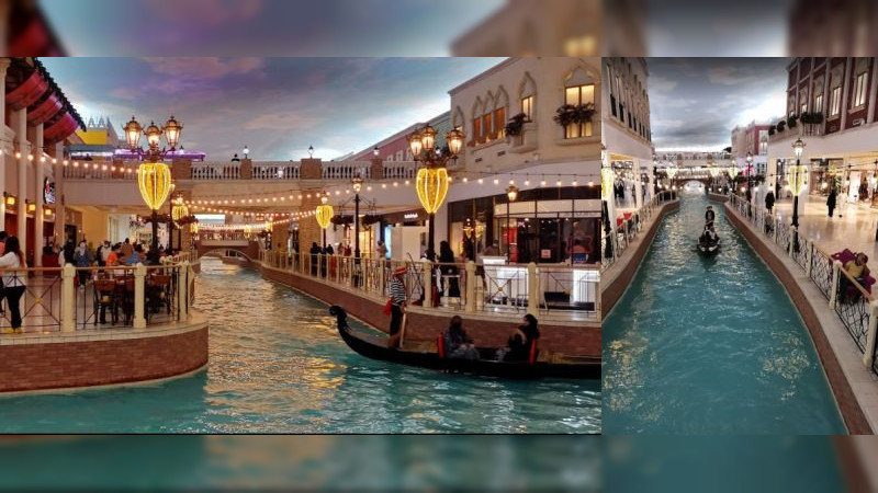 Centro Comercial en Qatar tiene en su interior canales y góndolas como en Venecia