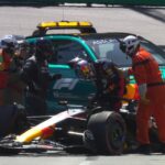 Checo Pérez queda fuera de la clasificación del GP de Mónaco tras fuerte choque