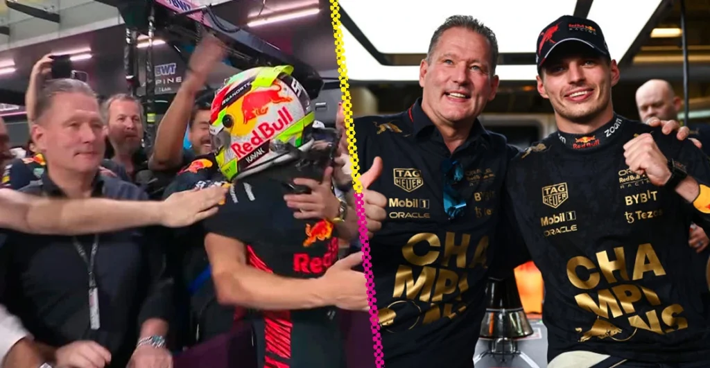Él no salta como idiota Max Verstappen defiende a su papá por no festejar con Checo Pérez en Arabia thumbnail