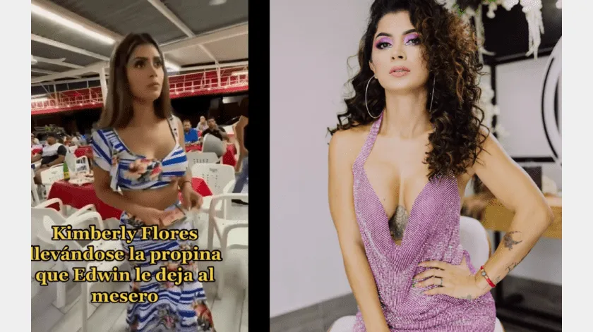 Kimberly Flores toma la propina que Edwin Luna había dejado para el mesero thumbnail