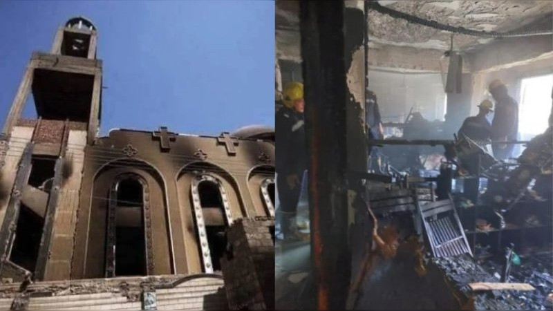 Mueren 41 personas en el incendio de una iglesia en Egipto