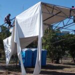 Instalan albergue provisional para migrantes puente de la Lerdo