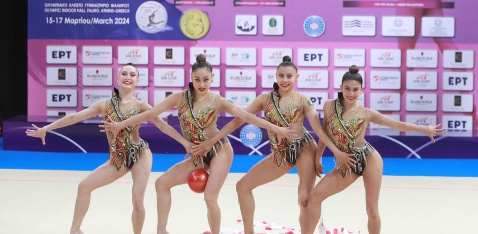 Conjunto mexicano de gimnasia rítmica logra tres medallas en Grecia