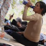Migrante embarazada realiza travesía