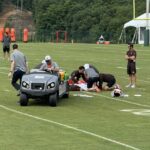 D’Onta Foreman, de Browns, deja práctica y es trasladado en helicóptero por una lesión