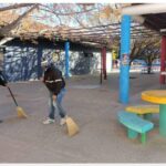 Limpian Parque Borunda previo a la iluminación navideña